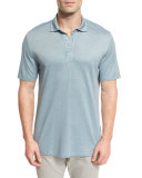 Cotton-Silk Short-Sleeve Polo Shirt, Green