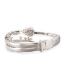 18K White Gold Marquis & Round Diamond Wrap Bracelet
