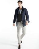 Link-Print Long-Sleeve Sport Shirt, Blue