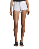 Cutoff Denim Shorts, White Freeport