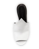 Essie Peaked Leather Mule Pump, White