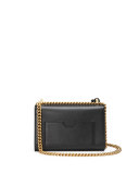 Padlock Small Leather Shoulder Bag, Black