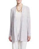 Fine Linen Grid Cardigan 