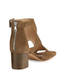 Matteo Suede Block-Heel Sandal, Mineral