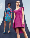 Lione Pleated Jersey Cocktail Dress, Pink