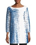 3/4-Sleeve Gradient Sequined Tunic 