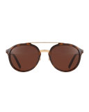 Chunky Metal & Acetate Aviator Sunglasses