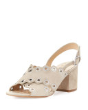Seana Grommet Crisscross Sandal, Beige