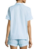 Striped Shorty Pajama Set, Turquoise