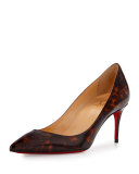 Decollette Tortoiseshell Red Sole Pump, Testa di Moro 