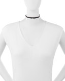 Ivy Diamond Star Double-Wrap Leather Choker Necklace