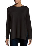 Merino Boxy Side-Slit Sweater