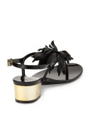 davina flower jelly thong sandal, black