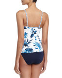 Twist-Front Tankini Swim Top, White