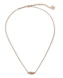 Bridgete Druzy Pendant Necklace, Pink Metallic