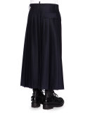 Zipper Pleated Half-Skirt Trousers