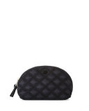 Flame-Quilt Rounded Cosmetic Case, Black