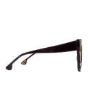 Delancey Cat-Eye Swarovski® Sunglasses, Brown Tortoise