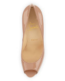 New Very Prive Patent Red Sole Pump, Nude