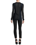 Josephine Leather Combo Leggings, Black