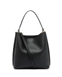 Milla Large Leather Hobo Bag, Black 
