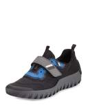 Colorblock Neoprene Scuba Sneaker, Black/Blue