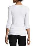 Jackie Knit Ballet Top, White