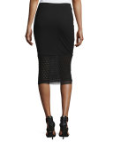Slim-Fit Pencil Skirt, Black 