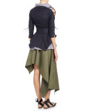 Asymmetric Cropped Skirt, Olive