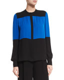 Dillon Colorblock Silk Blouse