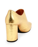 Metallic Side-Zip 85mm Bootie, Light Gold