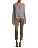 Coach Cuffed Twill Pants, Olive