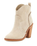 Mathilde Suede Fringe Bootie, Dove