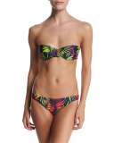 Maxime Palm-Print Bandeau Swim Top