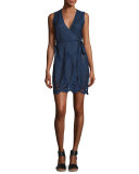 Alina Chambray Lace Wrap Dress