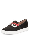 colie calf-hair owl skate sneaker, black
