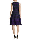 Sleeveless Striped Polka-Dot Dress