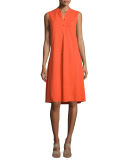 Sleeveless Button-Front Shirtdress