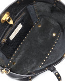 Rolling Rockstud Mini Tote Bag, Black