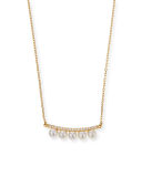 Pearly Pavé Crystal Bar Necklace