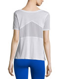 Luxx Mesh-Inset Short-Sleeve Sport Top