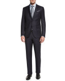 Twill Stripe Two-Piece Suit, Midnight
