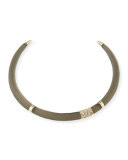 Crystal-Encrusted Lucite Collar Necklace