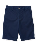 Twill Shorts, Blue, Sizes 2-4