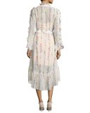 Bunty Floral-Print Midi Dress, Off White