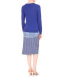 Tubino Seersucker Pencil Skirt, Provence Blue