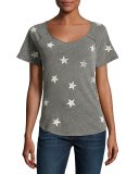 Star-Print Raglan T-Shirt, Gray