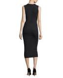 Dassah Sleeveless Midi Dress, Black