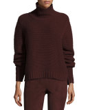 Chunky Cowl-Neck Sweater, Cordovan