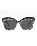 Dauphine Flat-Lens Sunglasses, Black/Gray